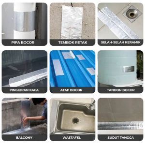 COD Lakban Anti 4/5M/10M Bocor Lem Anti Air Aluminium Foil Butyl Super Waterproof Tape Tambal Silver