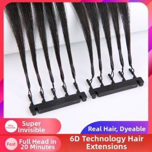Invisible 6D Full Real Hair Extensions