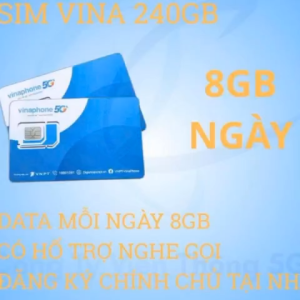 FREESHIP - CHƯA KÍCH HOẠT.Sim vina 240 GB data có hổ trợ nghe gọi 0d