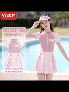Đồ bơi cho bé gái liền thân dạng váy mẫu mới 2023 cho bé từ 17-38kg