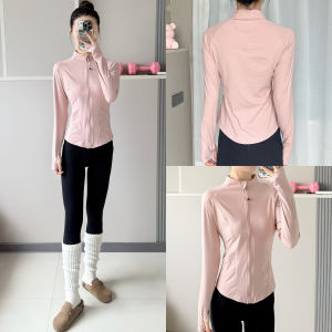 เสื้อแจ็คเก็ตโยคะแบบมีซิป คอตั้ง ทรงสลิมฟิต แห้งเร็ว สำหรับผู้หญิง วิ่ง โยคะ ฟิตเนส วิ่ง ว่ายน้ำ ปั่นจักรยาน ฤดูใบไม้ผลิ 2025