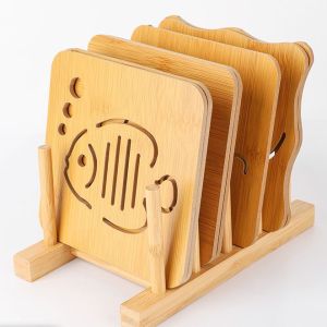 Heat Resistant Dining Table Mat Wooden Kitchen Cup Coaster Plate Dish Pad Pot Holder Anti Scalding High Temperature Resistant