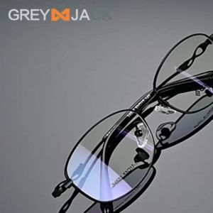 Grey Jack Frame Kacamata Bahan Metal Model Kotak Ringan Fashion Wanita Bisa Minus Antiradiasi Blueray Bluecromic New 34603