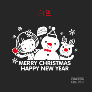 Christmas New Year Decorative Stickers Waterproof Glass Door Snowflake Snowman Sticker Shop Window Display Modern Simple Style