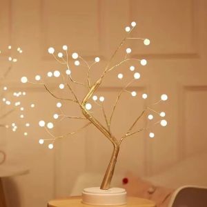 Fairy Light Tree Lamp 36 LED Ball Warm Bedroom Table Night Ambient Home Lighting Children Baby Nursery Room Mood Ambience