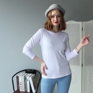 PoloExchange - Baju Kaos Polos Wanita Lengan Panjang Bahan Spandex Model Slimfit