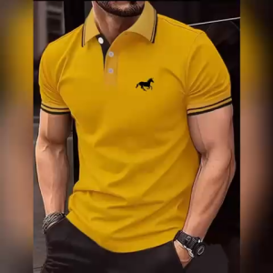 New Mens T-shirt Classic Short sleeved Polo Shirt Summer Top Casual T-shirt Button Lapel Super Large S-3XL Casual Polo Shirt