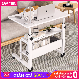 DAMIK Bàn Làm Việc Có Bánh Xe Di Đa Năng Nâng Hạ Chiều Cao Và Có Bánh Xe Di Bàn Văn Phòng Tiện