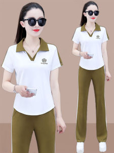 Pure Cotton Summer New Fashion Casual Sportswear Set Womens Elegant Loose Short Sleeve Two-Piece Set Comfortable Breathable