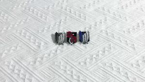 Bandai | Anime Attack on Titan Enamel Brooch Eren Jaeger Mikasa Ackerman Jiyuu No Tsubasa Cartoon Lapel Badge Adornment Gifts