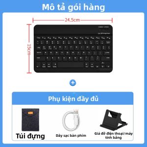 QUZHI | Bộ Bàn Phím và Chuột Bluetooth Không Dây cho Máy Tính Bảng Im Lặng Có Thể Nạp Lại