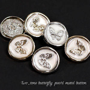 Graceful Bow Metal Buttons Women Wool coat Blazers Fashion Decorative Buckle Hand Sewing Simple Buttons