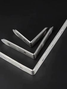 10Pcs Right Angle Bracket Corner Brace Stainless Steel L Shape 90 Degrees Furniture Joint Shelf Support（With screws）