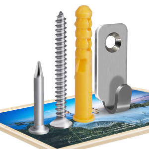 Stainless Steel Metal Wall Hooks for Wedding Photos Extra Heavy Duty Drillable for Picture Frame Installation Home Organizer