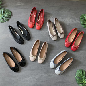 French Flat Red Single Shoes