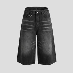 Ripped Faded Denim Shorts