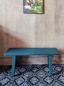 Retro Solid Wood High Table Chair Adult Balcony Dining Bench Chinese Style Bedroom End Bench 45 High Footstool Dining Chair