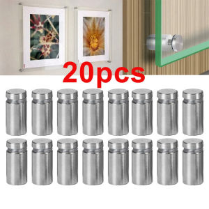 20pcs Advertising Nails 12x20/25/25mm Stainless Steel Screws for Wall Mount Glass/Acrylic Sign Standoff Fixing Screws Hardware
