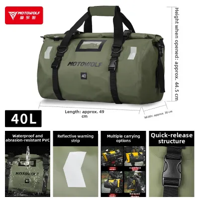 MOTOWOLF | Waterproof Motorcycle Tail Bag Helmet Bag For Long Rides
