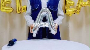 (1Piece) 16INCH Gradient Rainbow Rose Gold Color (0To9) (AToZ) Create Your Own Letter Alphabet Number Digit Foil Balloon