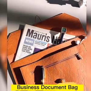 Vintage PU Leather Document Bag A4 Paper Document Organizer File Bag Envelope Briefcase A4 Office Bag for Documents