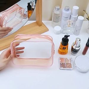 Harga Grosir - Tas Kosmetik Transparant / Pouch Travel Make Up / Bag Organizer / Pouch Kosmetik
