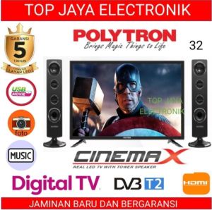 LED TV POLYTRON 32 INCH CINEMAX DIGITAL TV / POLYTRON LED TV 32 INCH CINEMAX BARU BERGARANSI RESMI DIGITAL TV