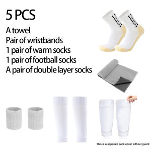 5PCS Set  Sporty Soccer Sock Sweat  Wrist Towel Sport Towel Two types  Leg covers Soccer Socks