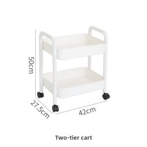 Portable Standing Storage Rack Bedroom Bedside Kitchen Cosmetics Snacks Organizer Plastic Floor Mounted Dormitory Shelf