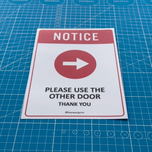 Notice Please Use The Other Door Thank You. Right Arrow. Sign Label Notice Signage. Laminated Waterproof Scratch Resistant. Suitable for Indoor and Outdoor.