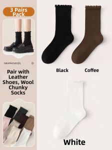 NEARKINS | Ruffled Edges New Spring Autumn Cotton Crew Socks