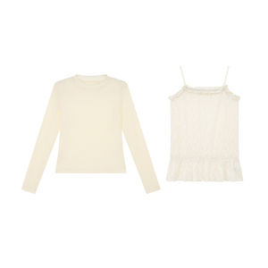 Spring Simple Laid-Back Casual Lace Knitted Sweater