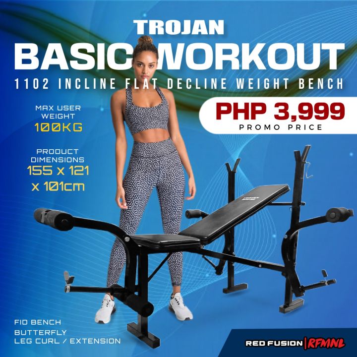 Trojan Gym Equipment Weight Bench Combo Set Gym Bench Gym
