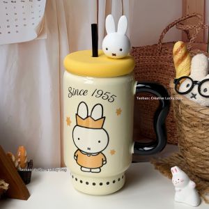 Miffy | Miffy Rabbit Ceramic Tumbler with Straw and Lid