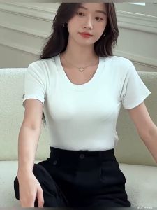 【SG stock】 Premium Modal Bra Top Short sleeves Padded Tee Super Stretchable Padded T-shirts BT50