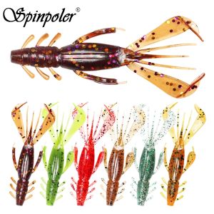 Spinpoler 6.5cm Soft Plastic Shrimp Bait Fishing Lure Shrimps Claws Tentacles Wiggle Creature Artificial Lake River Crappie 6pcs