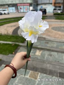 Artificial Iris Flowers Single Stem Purple White Alice Wedding Hotel Decoration Soft Furniture Simulation Flowers Home Decor