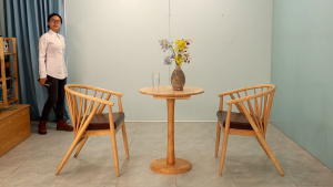 1 GHẾ FUSAN Nguyên Liệu Gỗ Cao Su Tự Nhiên - LƯU Ý: Xin hãy đặt hàng mỗi đơn 1 cặp sản phẩm