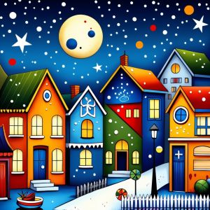 HUACAN Painting by Number Kits Winter Night Scenery Painting Kit DIY Oil Drawing Landscape Artcraft Handpaint Home Decor