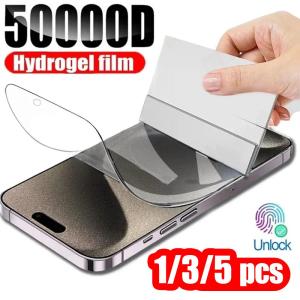 1/3/5Pcs Hydrogel Film For iPhone 17 16 15 17 Pro Max 11 14 Plus 12 13 Mini Air 8 7 Plus SE XR X XS Full Cover Screen Protector