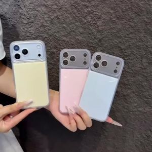 Luxury Camera Protection Solid Color Phone Case for iPhone 17 16 15 14 Plus 13 12 11 XS XR Pro Max Shockproof Bumper Back Cover