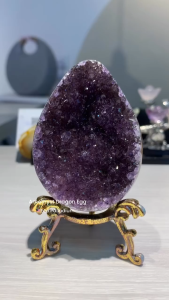 🆕 乌拉圭紫晶龙蛋 Natural Raw Amethyst Dragon Egg 小牙晶亮 | 天然矿层边 |天然原矿背