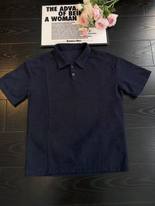 CHENMU | Men Polo Shirt Deep Gray Straight Shoulder Ice Silk Summer Cool Sensation