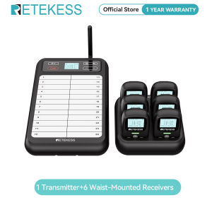Retekess TD037 TD114 Kitchen Transmitter Pager Server Transmitter Restaurant Waitress Pager System Restaurant Pager System for Commercial Kitchens