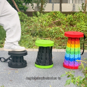 AIODIY Retractable Folding Stool Outdoor Folding Telescopic Stool Collapsible Stools for Adults Seniors Subway Fishing Garden Camping Travel Hiking Golf Outdoor Lightweight Hiking Portable Collapsible Stool