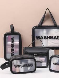 Waterproof Transparent TPU Makeup Bath Bag Skincare Toiletries Cosmetic Brushes Storage Bags Portable Travel Organizer 收纳包化妆包