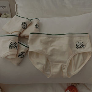 Bộ 5 Nguyên Chất Trắng Cotton Vải Bông Quần Lót Giữa Eo Cho Nữ Đơn Giản Dễ Thương Che Mông Mông Quần Lót Nam Thoải Mái Cotton Vải Bông Vải Kích Thước Trẻ Trung