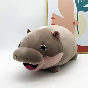 Moo Deng Plush Toy Soft Stuffed Cushion Cartoon Hippo Pillow Cute Soft Stuffed Toys Christmas Gift Cute Room Decoration