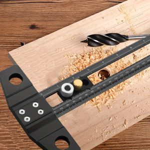 Multifunctional Dowelling Jig with Drill Sleeves 2 in 1 Drilling Positioning Cross-line Scoring Ruler Adjustable Marking Square