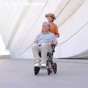 Heavy Duty Wheelchair for Plus Size Person | Upgraded 120kg Load Capacity 47cm Seat Width | Carbon Fiber Ergonomic Breathable Cushion Foldable with Luggage Pull Rod